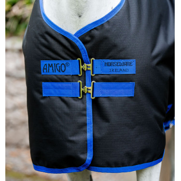 Horseware Amigo Ripstop 900D Plus Poney Turnout 100g deken Zwart / klassiek blauw