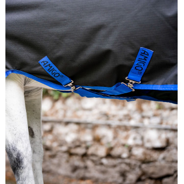 Horseware Amigo Ripstop 900D Plus Poney Turnout 100g deken Zwart / klassiek blauw