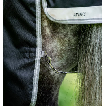 Horseware Amigo 1200D XL Turnout 50g deken Zwart / titaniumgrijs / zilver
