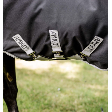 Horseware Amigo 1200D Wug Turnout 150g deken Zwart / titaniumgrijs / zilver