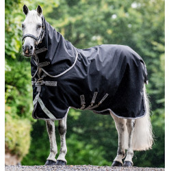 Horseware Amigo 1200D Turnout Plus 50g deken Zwart / titaniumgrijs / zilver