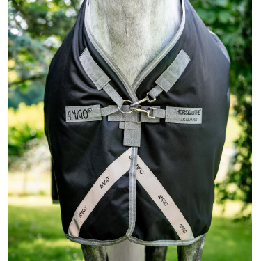Horseware Amigo 1200D Turnout Plus 50g deken Zwart / titaniumgrijs / zilver