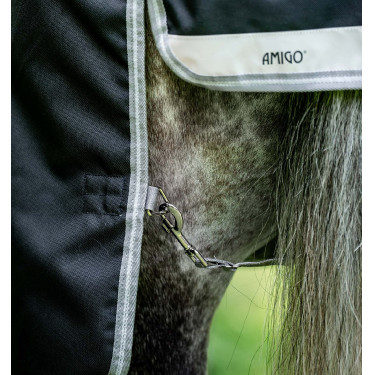 Horseware Amigo 1200D Turnout Plus 50g deken Zwart / titaniumgrijs / zilver