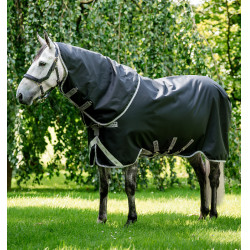 Horseware Amigo 1200D Turnout Plus 50g deken Zwart / titaniumgrijs / zilver