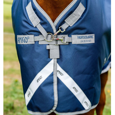 Horseware Amigo 1200D Turnout Plus 50g deken Marine / titaangrijs / zilver Marineblauw