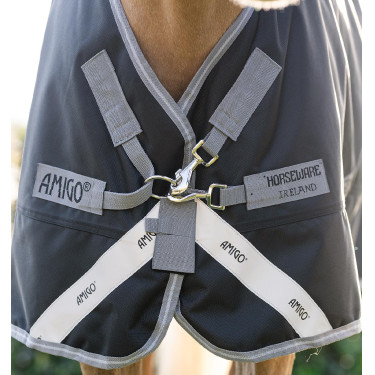 Horseware Amigo 1200D Plus Poney Turnout 0g Deken Zwart / titaniumgrijs / zilver