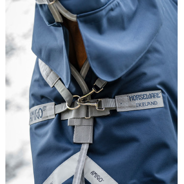 Horseware Amigo 1200D Geïntegreerde Turnout 50g Deken Marine / titaangrijs / zilver Marineblauw