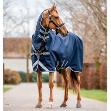 Horseware Amigo 1200D Geïntegreerde Regendeken 150g Marine / titaangrijs / zilver Marineblauw