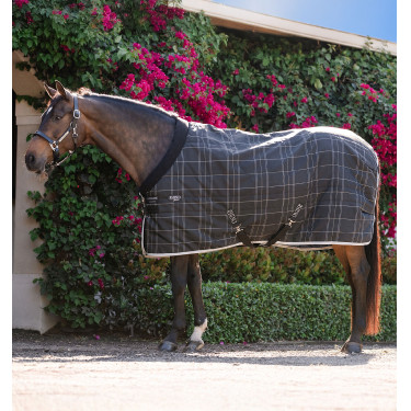 Horseware Rhino Pony staldeken 100g Zwart / wit-grijze ruiten