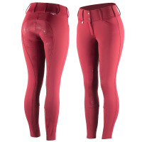 Thermobroek Grand Prix Horze met silicone zitvlak dames Diep rood Thermobroek Grand Prix Horze met silicone zitvlak dames Diep rood