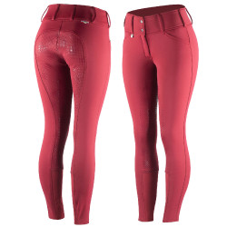 Thermobroek Grand Prix Horze met silicone zitvlak dames Diep rood Thermobroek Grand Prix Horze met silicone zitvlak dames Diep rood