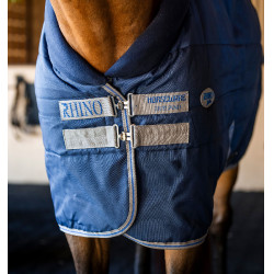Horseware Rhino staldeken 100g Zwart / titaniumgrijs / klassiek blauw