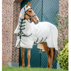 Horseware Rambo hoody pony deken 0g Krijt / jachtgroen / zilver Wit