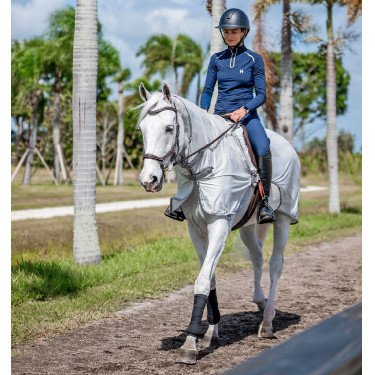 Uitrijdeken Horseware anti-vliegen Fluo Amigo Flyrider 0g Zilver / titaniumgrijs / zilver