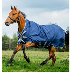 Horseware Amigo Bravo 12 Wug 0g deken Marine / grijs titanium / zilver Marineblauw