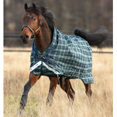 Horseware Rhino Wug 100g deken Groen met ruitjes / marineblauw Horseware Rhino Wug 100g deken Groen met ruitjes / marineblauw