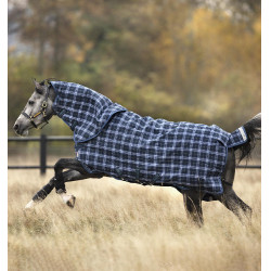 Horseware Rhino Plus Vari-Layer 450g deken Marine met ruitjes / indigo Marineblauw