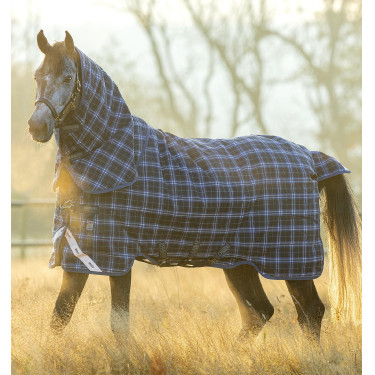 Horseware Rhino Plus Vari-Layer 450g deken Marine met ruitjes / indigo Marineblauw