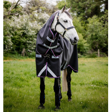 Horseware Rambo Supreme Turnout Vari-layer 1680D 250g deken Marine / bordeaux Blauw