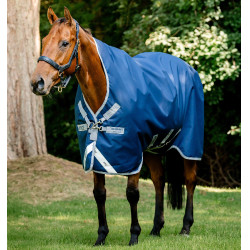 Horseware Dekens High Neck Amigo® Bravo 12 Original 250g 1200D Marine / grijs titanium / zilver Marineblauw Horseware Dekens High Neck Amigo® Bravo 12 Original 250g 1200D Marine / grijs titanium / zilver Marineblauw