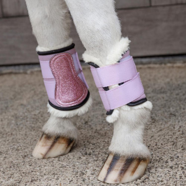 Turnout beenbeschermers Kentucky schapenvacht Vegan eenhoorn-glitters Oudroze