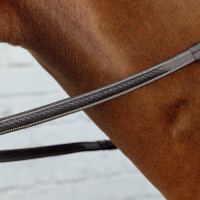 Rubberen teugels 1/2" met 7 stops en gevlochten afwerking D Collection Dy'on Zwart