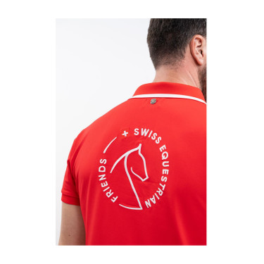 Polo Harcour Dranse heren Swiss Equestrian Friends Rood