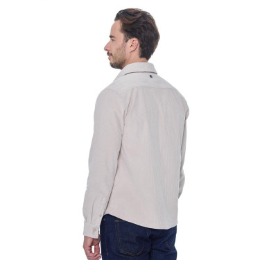 Fluwelen overhemd Harcour Shavi heren Ivoor Beige
