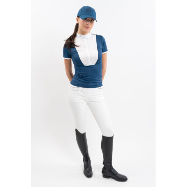 Wedstrijdpolo Harcour Shine Lagoonblauw