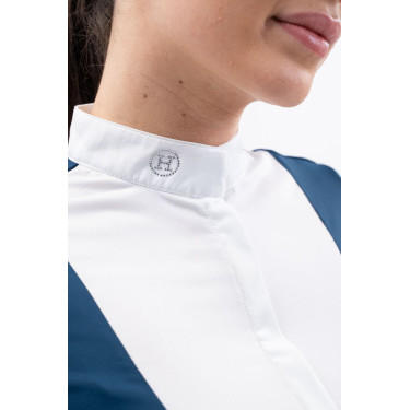 Wedstrijdpolo Harcour Shine Lagoonblauw