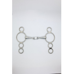Mors Pessoa 3 ringen dubbel gebroken platte schakel 18 mm Harcour Roestvrij staal Grijs
