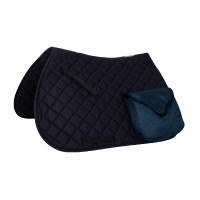 Trekking zadeldek katoen met zakken Marine Marineblauw