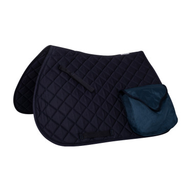 Trekking zadeldek katoen met zakken Marine Marineblauw