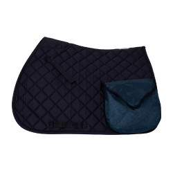 Trekking zadeldek katoen met zakken Marine Marineblauw