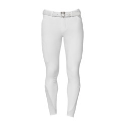 Slim fit herenrijbroek Equestro Ridertechnology full grip Wit