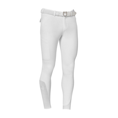 Slim fit herenrijbroek Equestro Ridertechnology full grip Wit