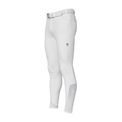 Slim fit herenrijbroek Equestro Ridertechnology full grip Wit