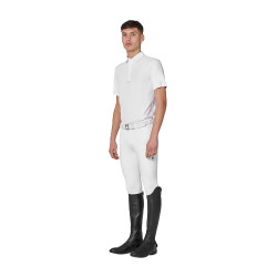Slim fit herenrijbroek Equestro Ridertechnology full grip Wit