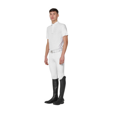 Slim fit herenrijbroek Equestro Ridertechnology full grip Wit