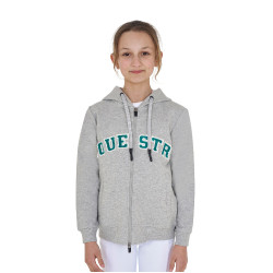 Kinderhoodie met rits en badstof-effect opschrift