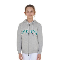 Kinderhoodie met rits en badstof-effect opschrift