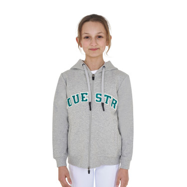 Kinderhoodie met rits en badstof-effect opschrift