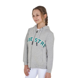 Kinderhoodie met rits en badstof-effect opschrift