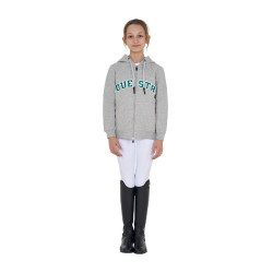 Kinderhoodie met rits en badstof-effect opschrift