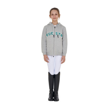 Kinderhoodie met rits en badstof-effect opschrift