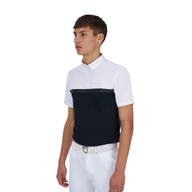 Wedstrijdpolo heren Equestro Ridertechnology korte mouw en rits