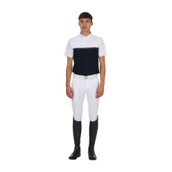 Wedstrijdpolo heren Equestro Ridertechnology korte mouw en rits