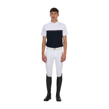 Wedstrijdpolo heren Equestro Ridertechnology korte mouw en rits