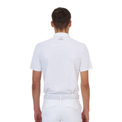 Wedstrijdpolo heren Equestro Ridertechnology korte mouw knopen