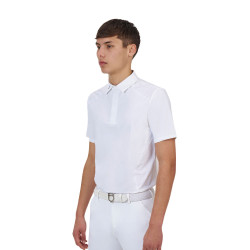 Wedstrijdpolo heren Equestro Ridertechnology korte mouw knopen